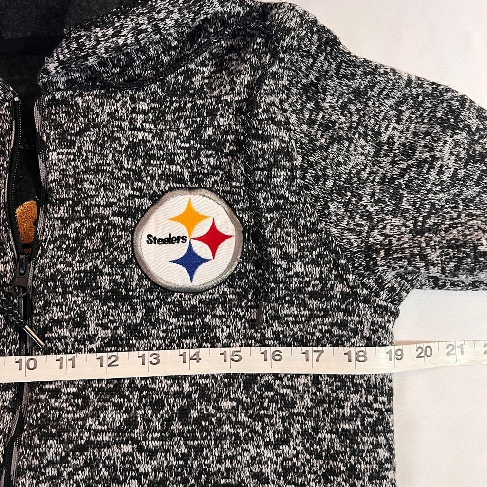 Pittsburgh Steelers Zip Hoodie - Bkack/grey - Size Small - Picture 8 of 11
